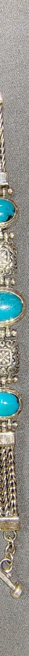 Sterling Silver Turquoise Link Bracelet - Vibrant Turquoise 8" - Picture 3 of 6